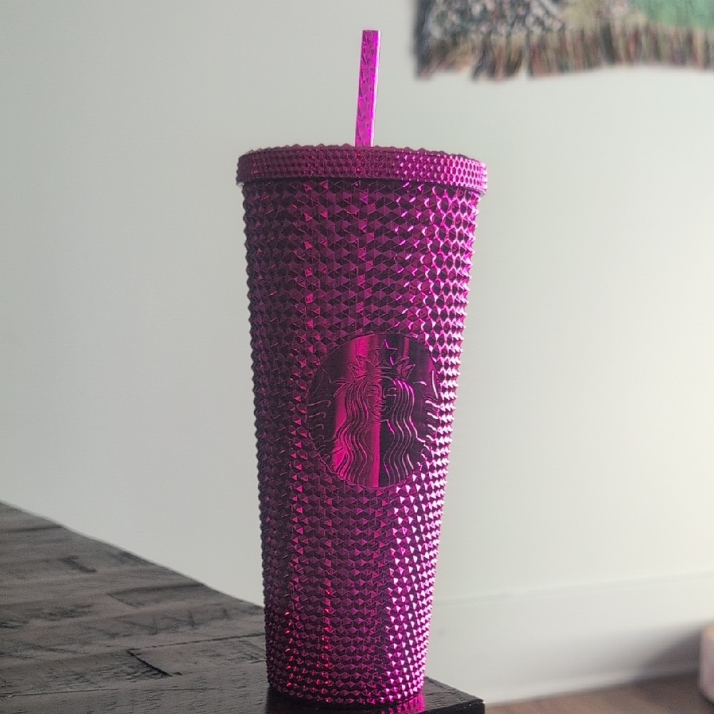 Starbucks Hot Pink Studded Tumbler with Straw